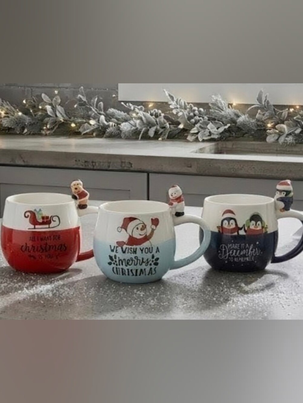 NEW Festive Christmas Coffee Mugs with 3D Figural Handles